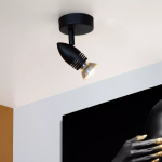 Wandspot Modern GU10 1-Lichts Zwart CARO - Lucide