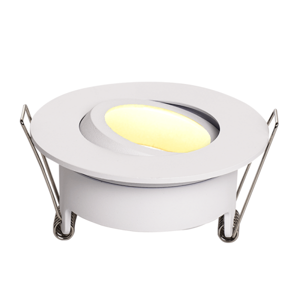 Witte ronde kantelbare inbouwspot GU10 IP65 van HESSLE