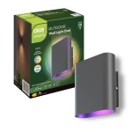 Zwarte ovale smart wandlamp met RGB CCT verlichting voor buitengebruik