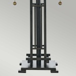 Tafellamp bronskleurig metalen voet met geometrisch open frame