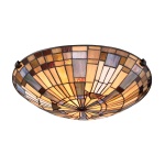Plafondlamp Tiffany rond glas-in-lood 41 cm bronskleurig