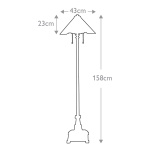 Maattekening vloerlamp Tiffany 2-lichts 43 cm brons Quoizel