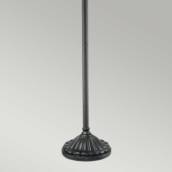 Vloerlamp vintage brons met geribbelde metalen voet Quoizel