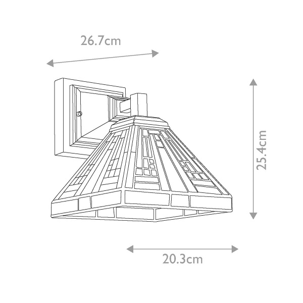 qz-stephen1_size Wandlamp Tiffany brons Quoizel maattekening met afmetingen in centimeters
