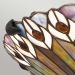 Glas-in-lood plafondlamp Tiffany rond met bronskleurige details
