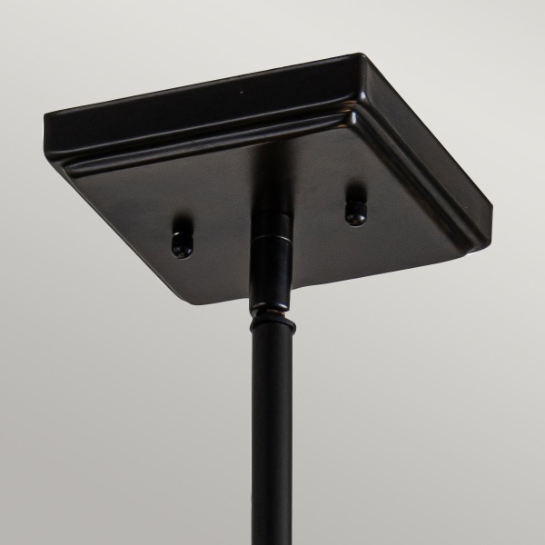 Hanglamp plafondplaat vintage brons met metalen ophangstang