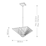 Maattekening hanglamp Tiffany 2-lichts pyramide vintage brons Elstead