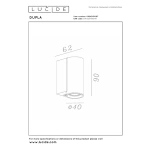 Maattekening wandlamp modern downlight koffie Lucide DUPLA