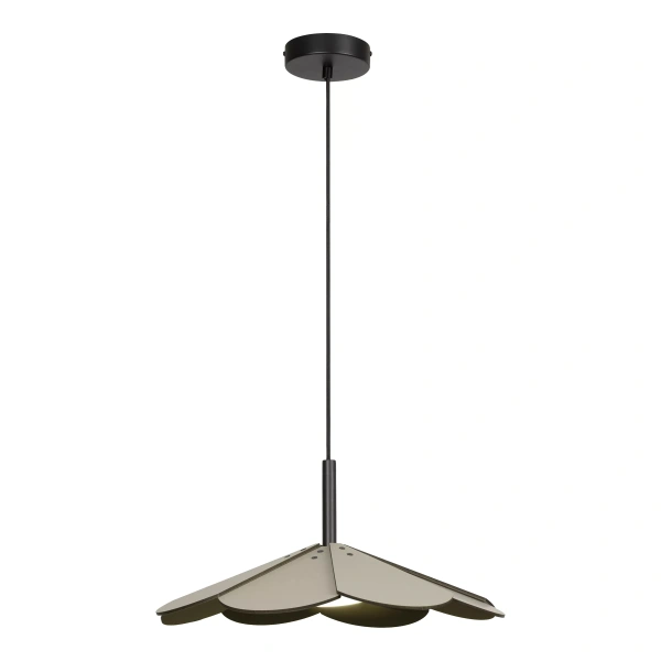 Groene dimbare hanglamp 9W 2700K met bloemvormige metalen kap Lucide
