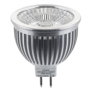 LED spot GU5.3 4W warmwit helder met aluminium koelribben