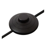 Zwarte vloerlamp schakelaar met ronde knop en gevlochten snoer