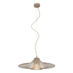 Hanglamp in taupe met opengewerkte kap en moderne afwerking