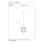 Maattekening hanglamp taupe 25 cm Lucide Esterel
