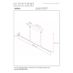 Maattekening hanglamp LED zwart 30W 2700K dimbaar Lucide SIGMA