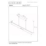 Maattekening hanglamp LED wit 30W 2700K dimbaar Lucide SIGMA