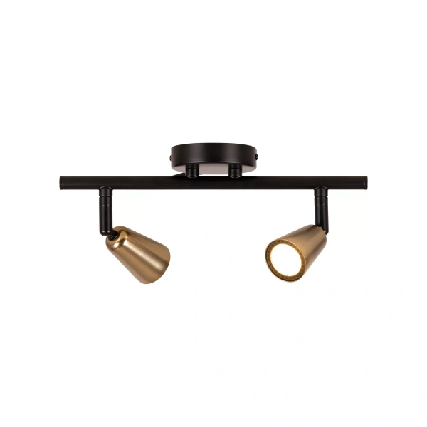 Wandspot 2-lichts champagnekleur met verstelbare metalen spots Lucide TIANA