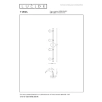 Wandspot 4-lichts champagne TIANA Lucide maattekening met afmetingen
