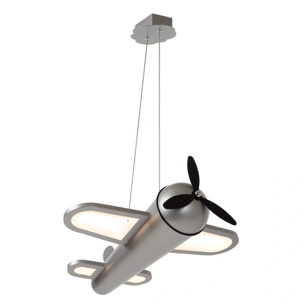 Hanglamp in vliegtuigvorm LED grijs met ijzeren afwerking Lucide