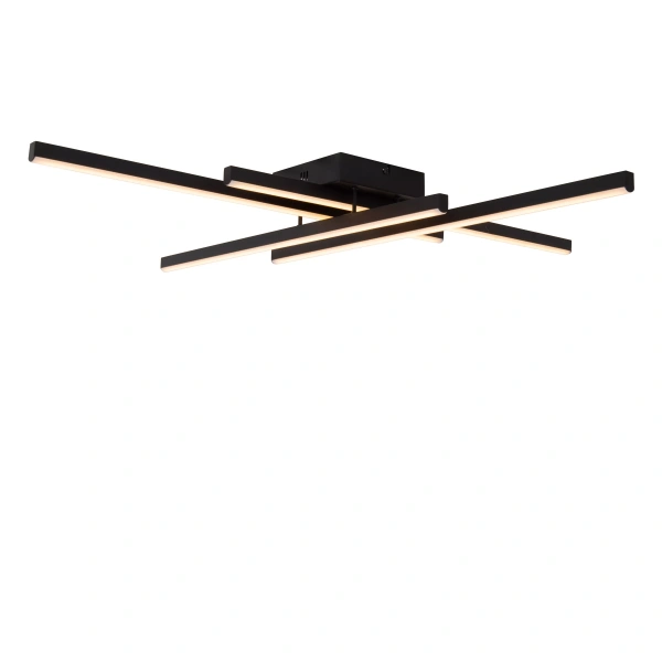 Zwarte LED plafonnière met dimbare CCT verlichting Lucide