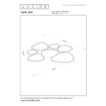 Maattekening plafondlamp taupe met LED CCT 7-lichts dimbaar Lucide