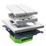 LED duo tastdimmer inbouw wit met groene module EcoDim