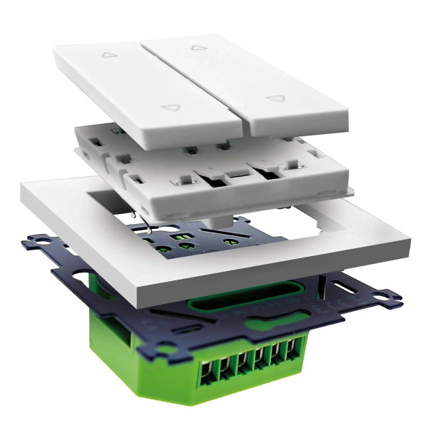 LED duo tastdimmer inbouw wit met groene module EcoDim