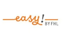 Logo easy! by FHL in oranje en grijze typografie