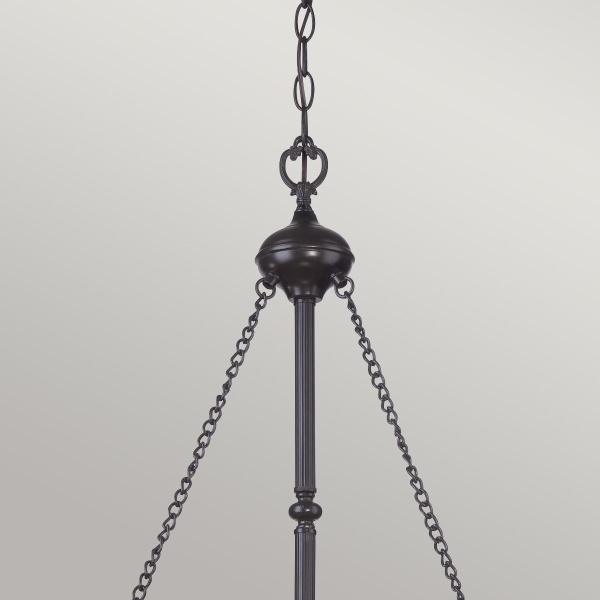 Hanglamp bronskleurig met kettingen en metalen ophanging