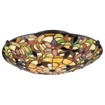 Plafondlamp Tiffany 2-lichts brons met gekleurd glasinlegpatroon