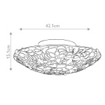 Plafondlamp Tiffany 2-lichts brons Quoizel maattekening met afmetingen