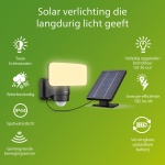 Floodlight Solar met Sensor Zwart Warmwit 6W TYLUS - Philips - Afbeelding 2