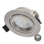 LED inbouwspot zilver geborsteld dimbaar IP65 met CCT switch
